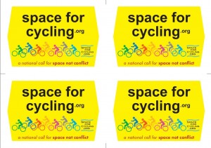 Space for cycling 2x2 placard plate