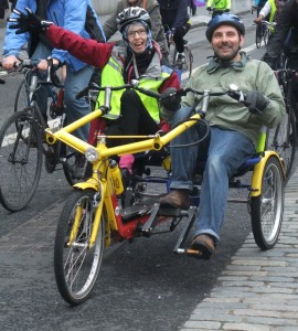 Side-by-side accessible tandem Pedal on Parliament (photo by Kim Harding on flickr)