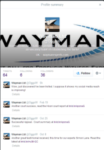 Wayman Twitter page, before it was removed