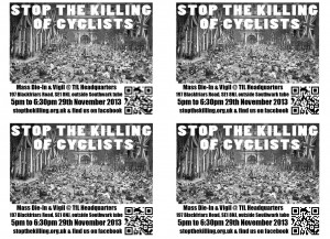Stop the killing - TfL 2013 event poster 4b 4up