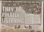 London SE1 2014-05-23 Newspaper - They're finally listening p1