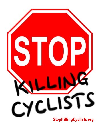Stop Killing Cyclists - logo with website in red